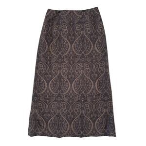 Vintage Pendleton Brown Paisley Patterned Wool Sheath Midi Skirt 6 Preppy Boho